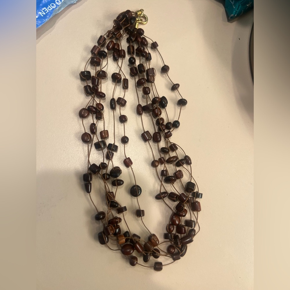 Elegant Brown wooden Beaded Necklace